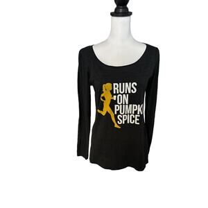Gone for a run Long sleeve Dark Gray Shirt Large Runs on Pumpkin Spice
